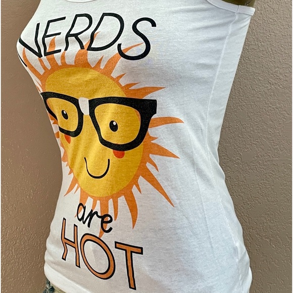 Forever 21 NERDS ARE HOT Racerback TANK TOP Size Small - Picture 10 of 12